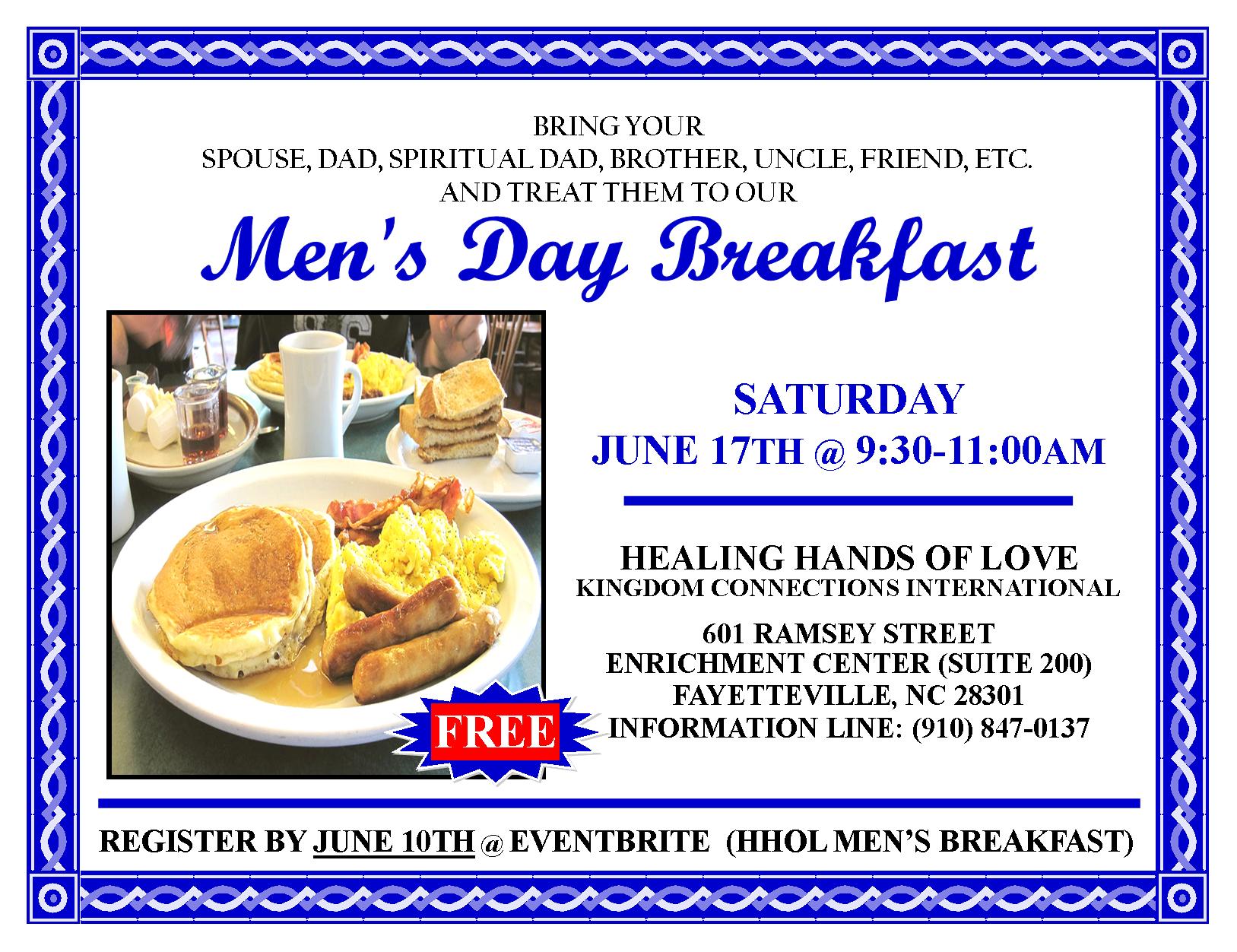 Men's Day Breakfast @ Healing Hands of Love Kingdom Connections Int'l Suite 200