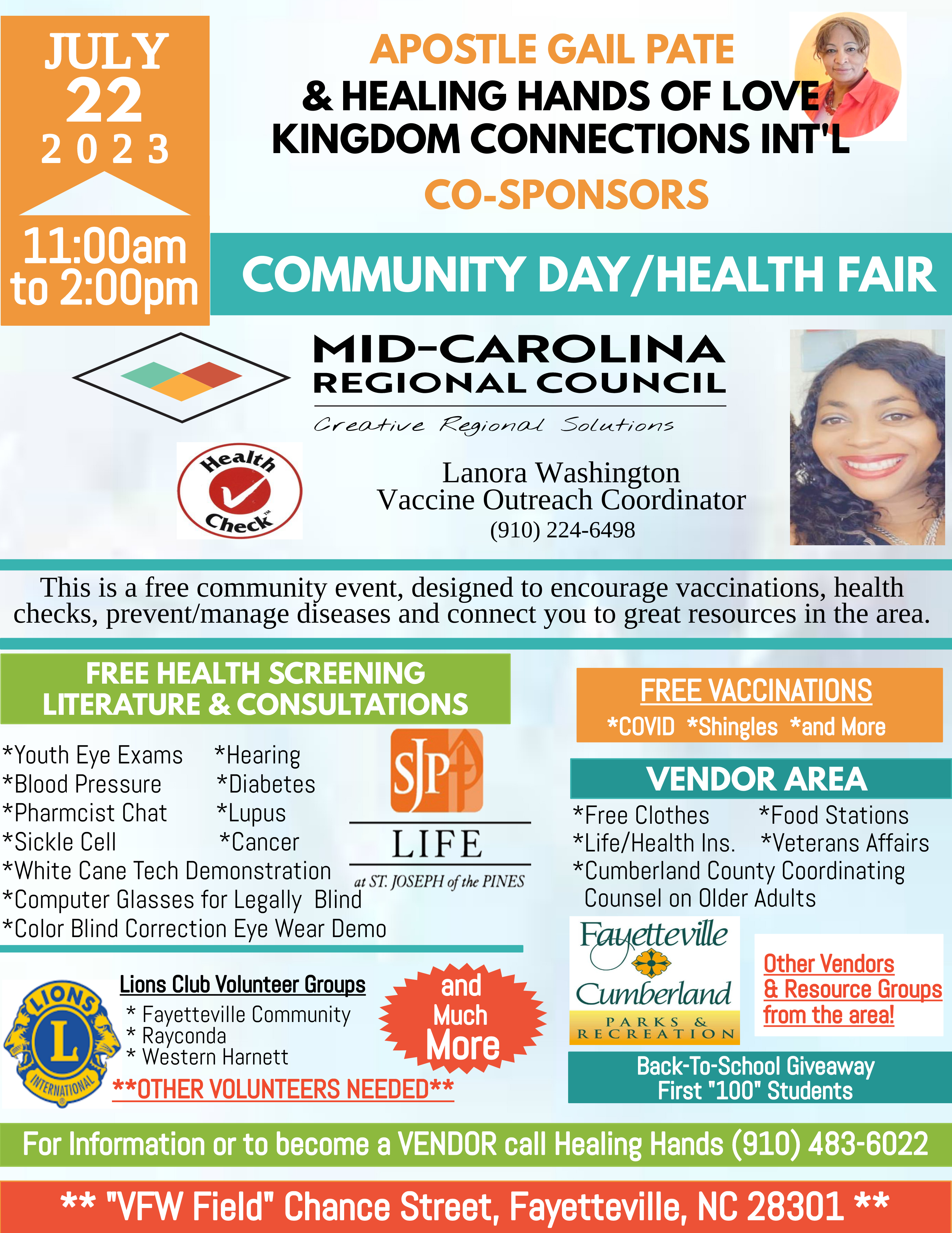 Community Day/Health Fair @ Healing Hands of Love Kingdom Connections Int'l