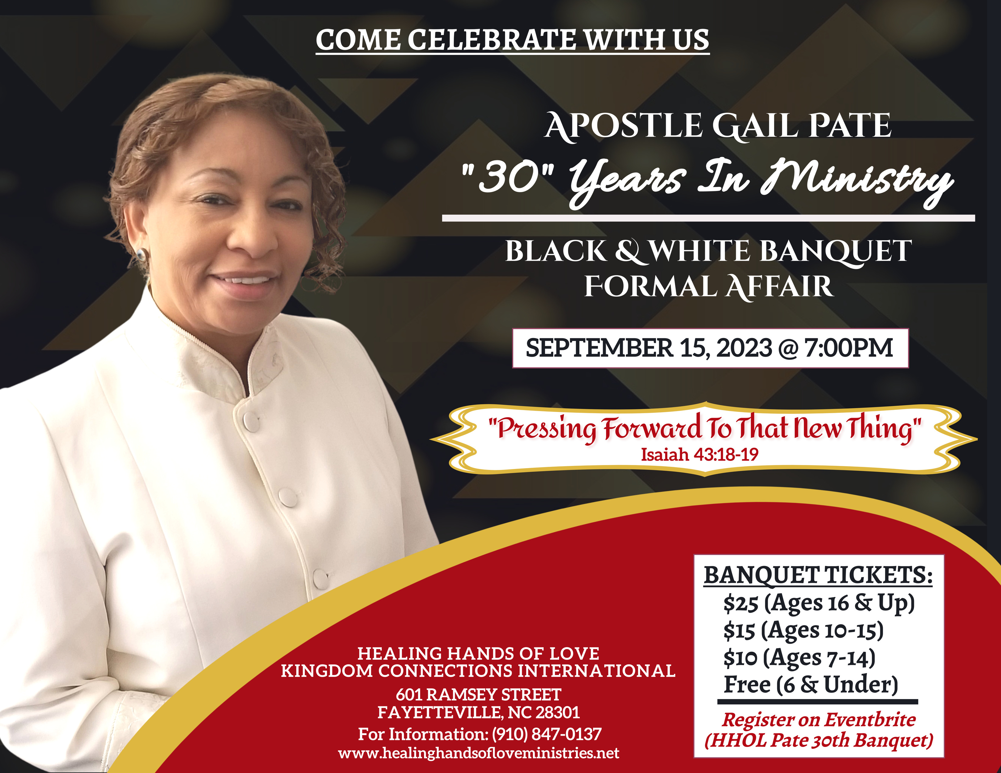 Apostle Pate's 30-Years In Ministry Banquet @ Healing Hands of Love Kingdom Connections Int'l