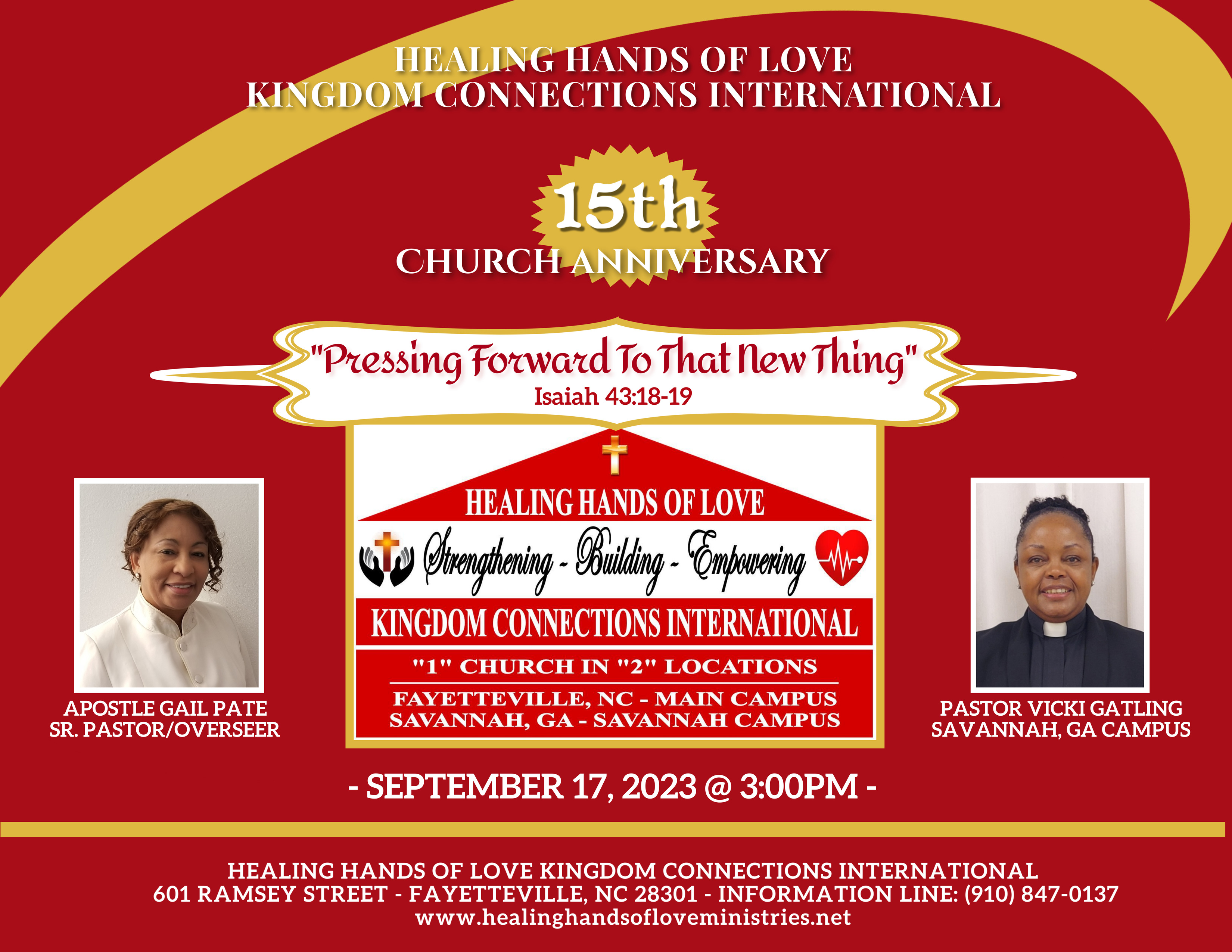 15th Year Church Anniversary @ Healing Hands of Love Kingdom Connections Int'l