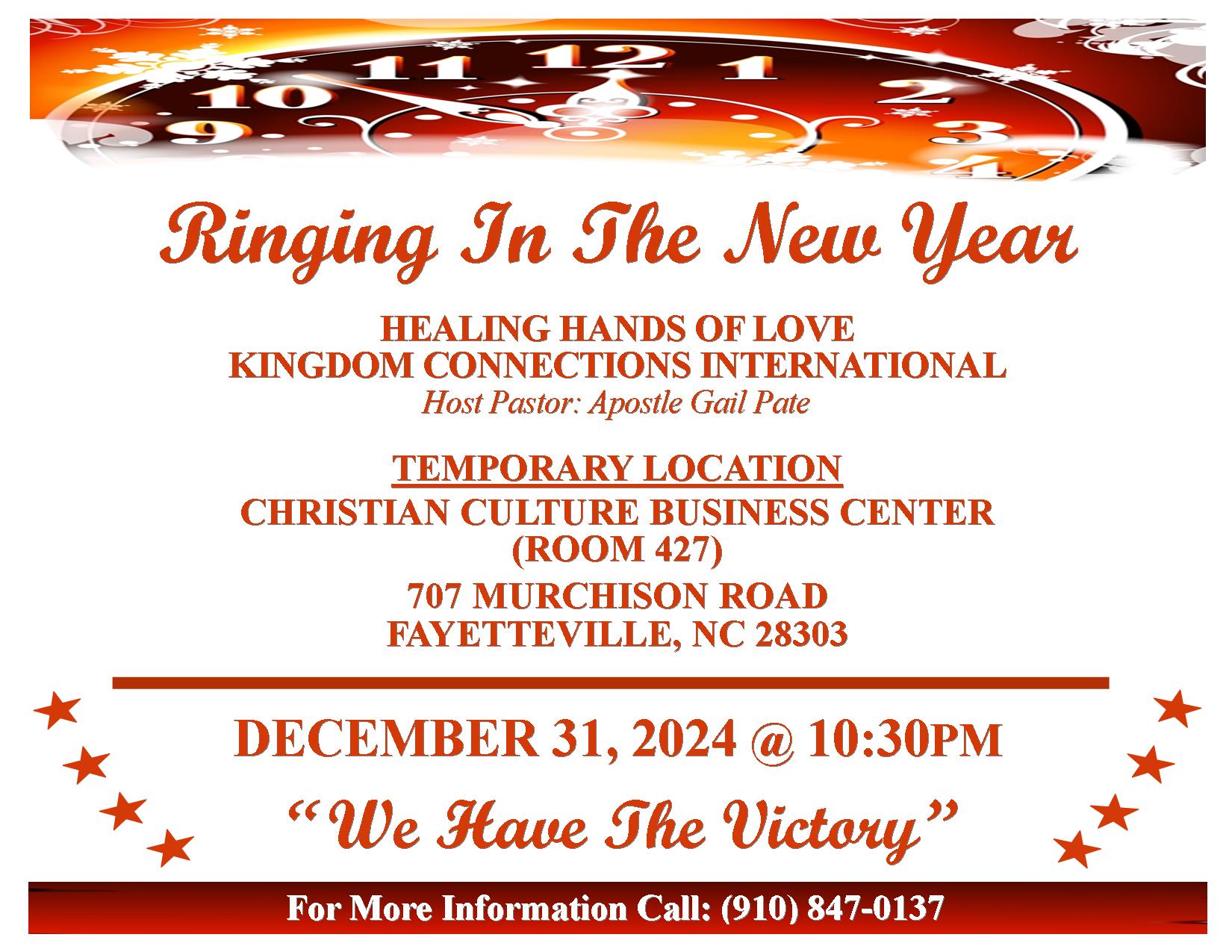 New Years Eve Worship Service @ Christian Cultural Center (Business Building - Rm 427)