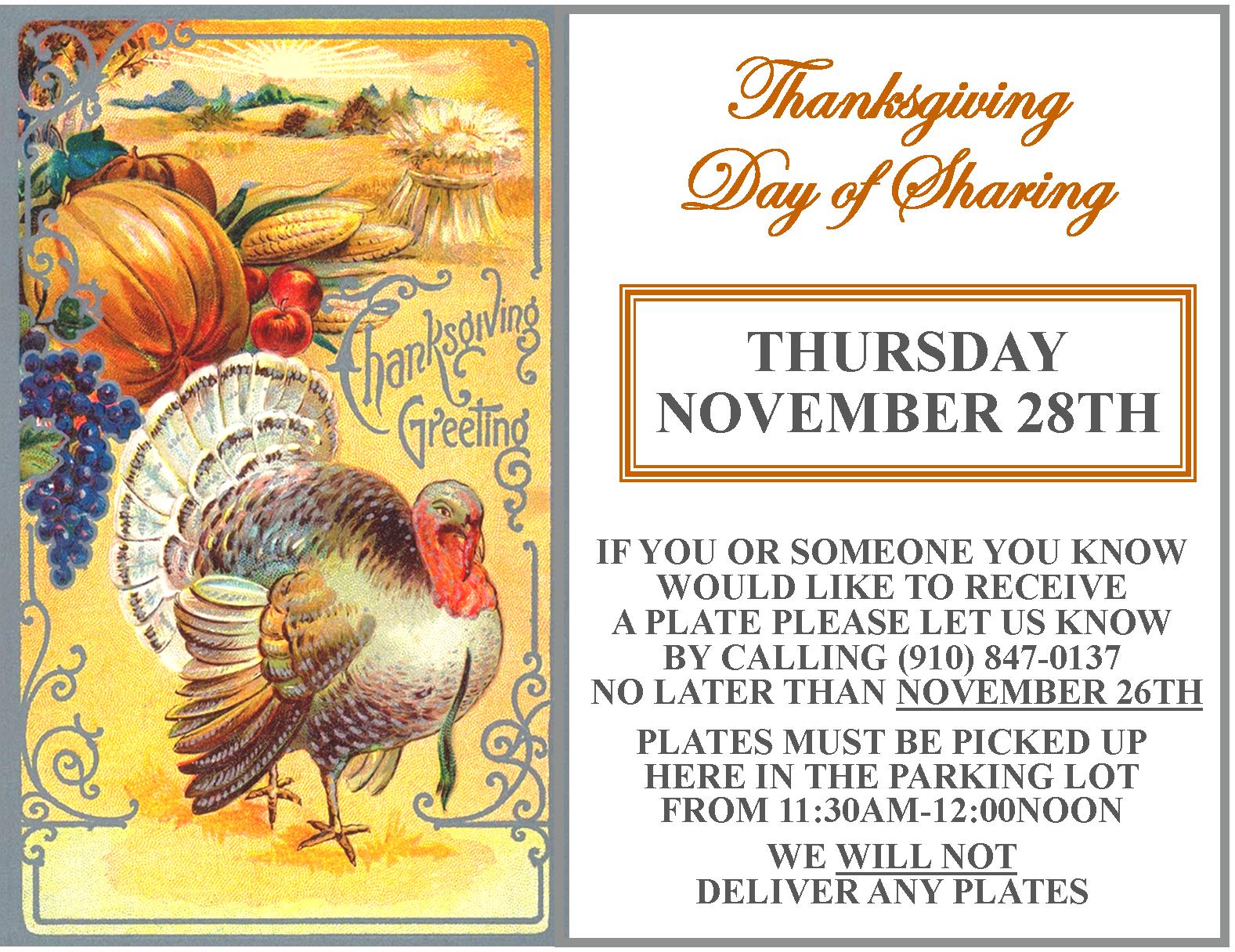 Thanksgiving Day of Sharing @ Christian Cultural Center (Business Building - Rm 427)